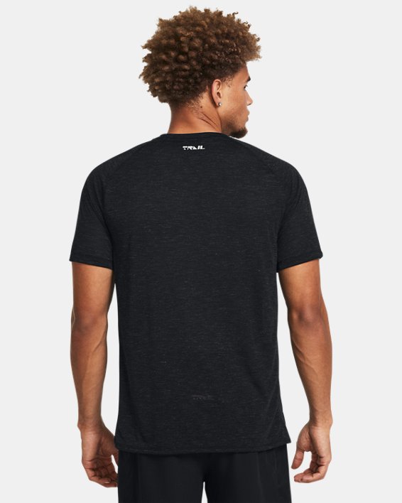 Men's UA Launch Trail Short Sleeve in Black image number 1